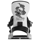 Transfer-White and black snowboard binding on a white background