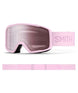 Tribute-Pink ski goggles with a clear lens on a white background