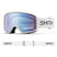 Tribute-Smith snow goggles with a white frame and blue mirror lens on a white background