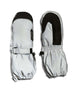 TykeMitt-A pair of XTM snow mittens in light gray and black, shown flat against a white background.