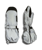 TykeMitt-A pair of XTM snow mittens in light gray and black, shown flat against a white background.