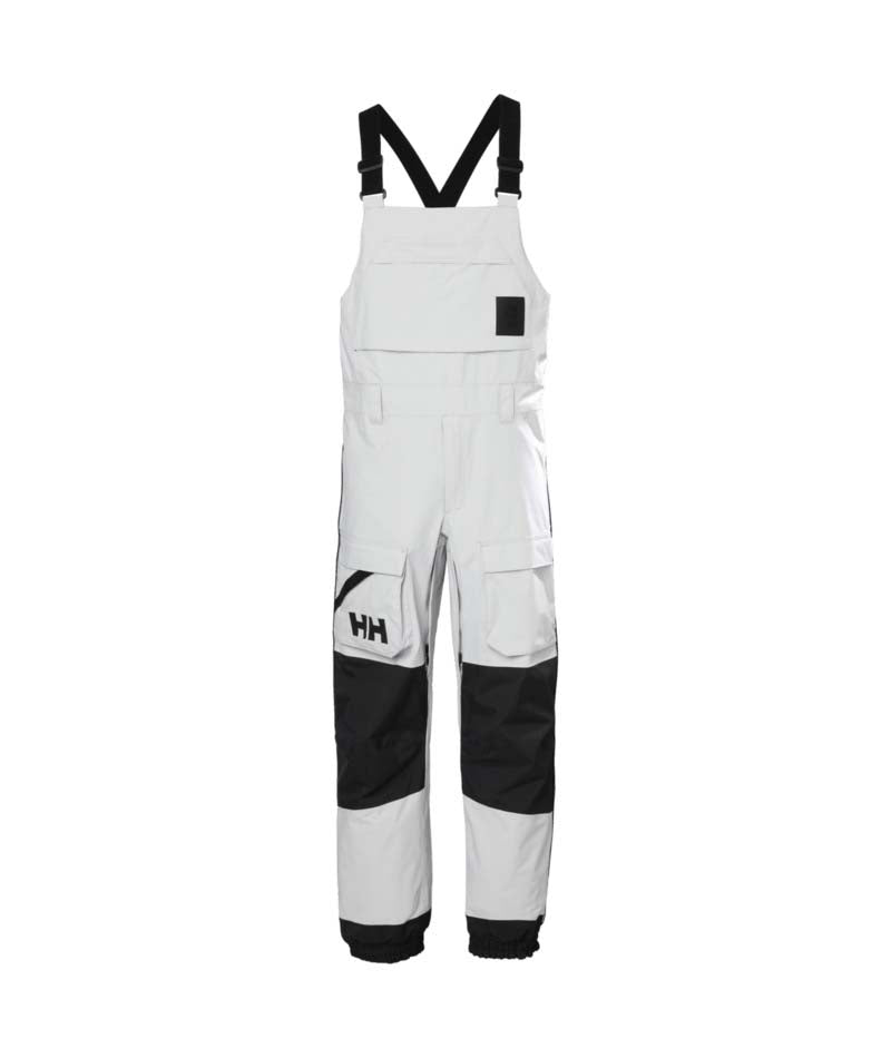 UllrDBibShellPant- Grey bib overalls with black accents on a white background