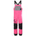 UllrDBibShellPant- Pink bib overalls with black accents on a white background