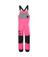 UllrDBibShellPant- Pink bib overalls with black accents on a white background
