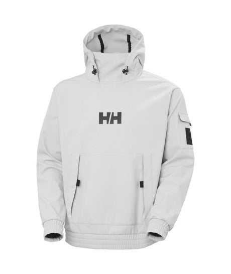 UllrDRidableHoodie-Light gray hoodie with brand logo on a white background