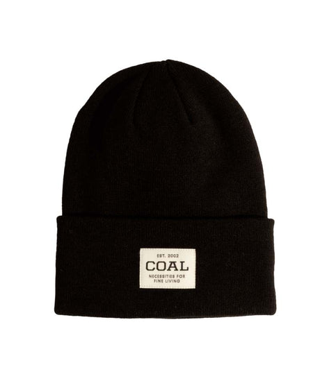UniformBeanie- Black beanie with a brand label on a white background