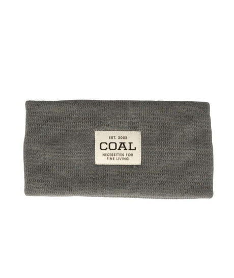 UniformHeadband-Gray knit headband with a 'COAL' logo on a white background