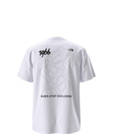 UnisexNSESlopesRelaxedShort-SleeveTee- White T-Shirt with a black trail map outline of a ski mountain on the back