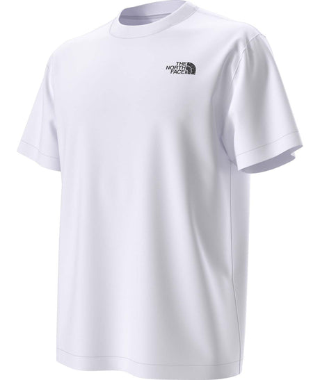 UnisexNSESlopesRelaxedShort-SleeveTee- White T-Shirt with 'The North Face' logo on the top right shoulder on a white background