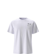 UnisexOppositesAttractRelaxedShort-SleeveTee- White T-shirt with 'The North Face' logo and snowboard on the right shoulder on a white background