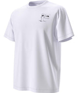 UnisexOppositesAttractRelaxedShort-SleeveTee- White T-shirt with 'The North Face' logo and snowboard on the right shoulder on a white background