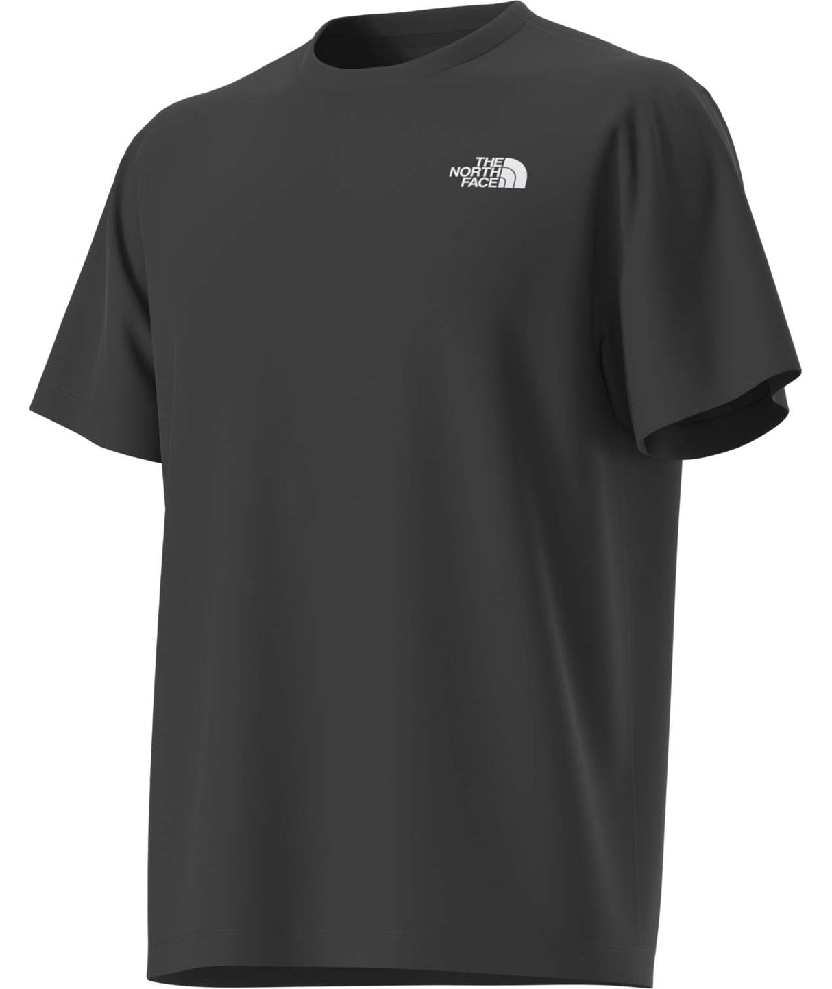 UnisexTestedandProvenRelaxedShort- Black T-shirt with 'The North Face' on the top right shoulder on a white background