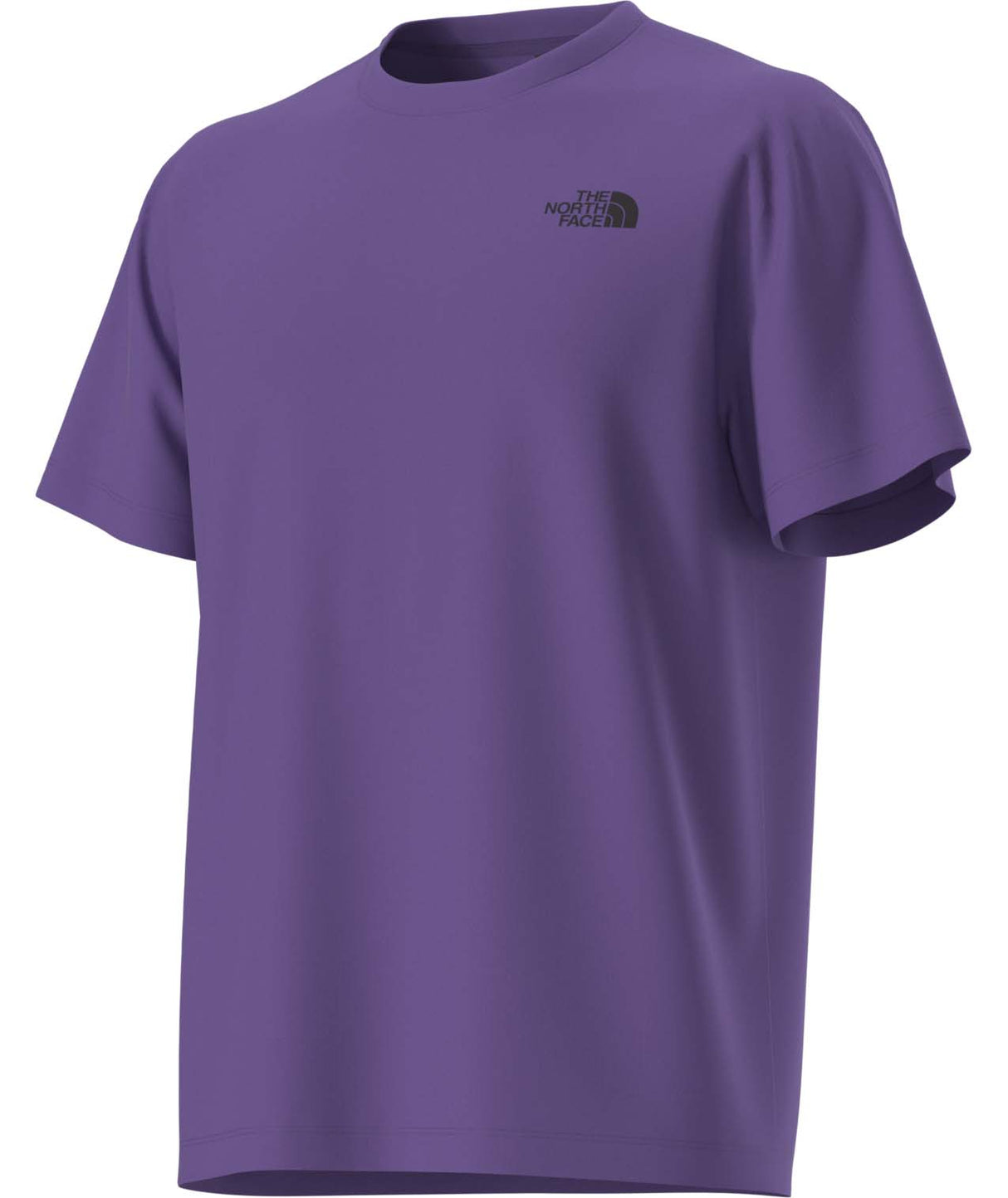 UnisexTestedandProvenRelaxedShort- Purple T-shirt with 'The North Face' on the top right shoulder on a white background