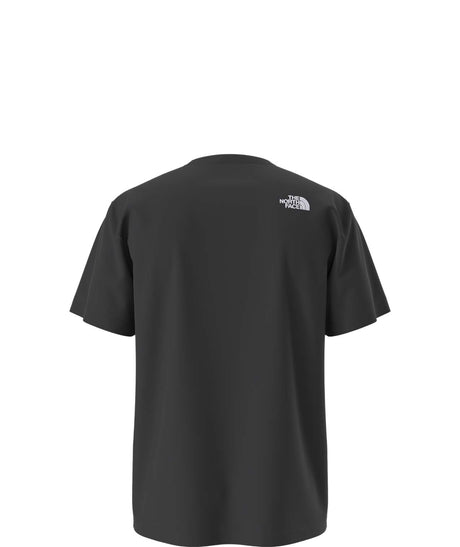 UnsiexOffPisteEmbroRelaxedShort- Black t-Shirt with 'The North Face' logo on the top right shoulder on a white background