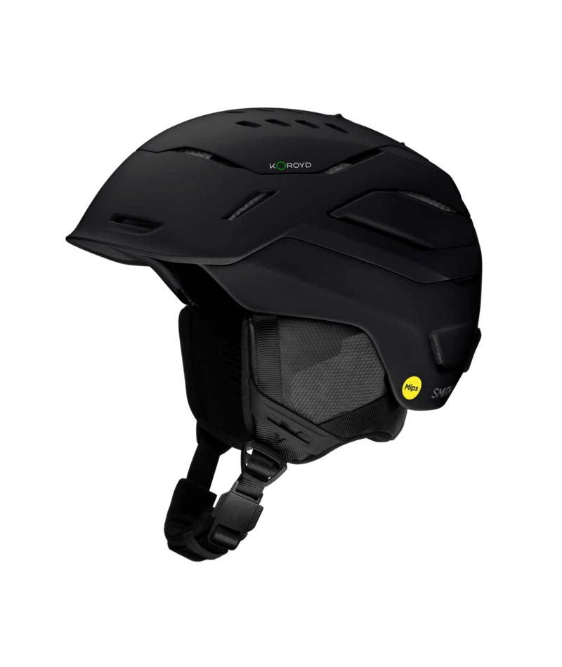 Vantage2Mips-Black helmet with visible brand logo on a white background
