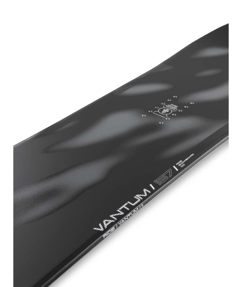 Vantum- Black multicolored snowboard on a white background