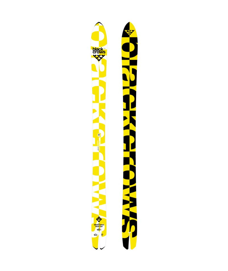 VenaCor- Yellow, White, and Black skis on a white background