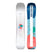 Venus- Two views of a snowboard, one white and one with a colorful design, on a white background.