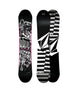 VolcomCreedler- Two views of a snowboard with unique designs on a white background