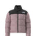 W1996RetroNuptseJacket-Pink puffer jacket with black accents on a white background
