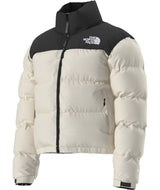 W1996RetroNuptseJacket-White puffer jacket with black accents on a white background