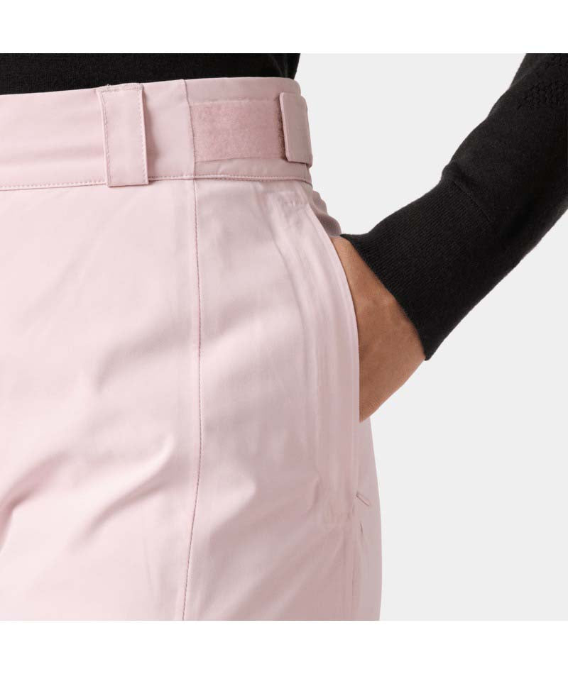 WAlpheliaInsulatedPant-Pink pants with black accents on a white background