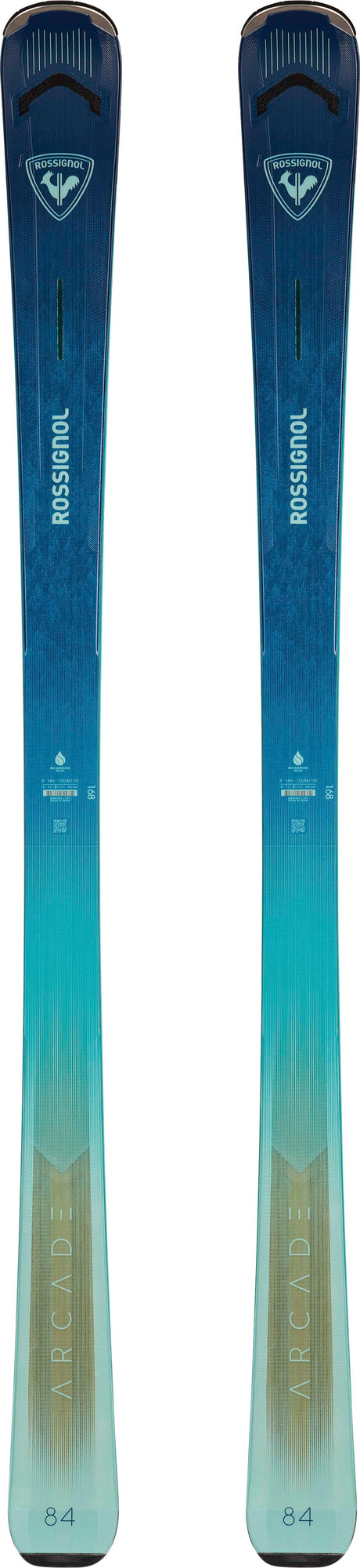 WArcade84- Blue and teal ski on a white background