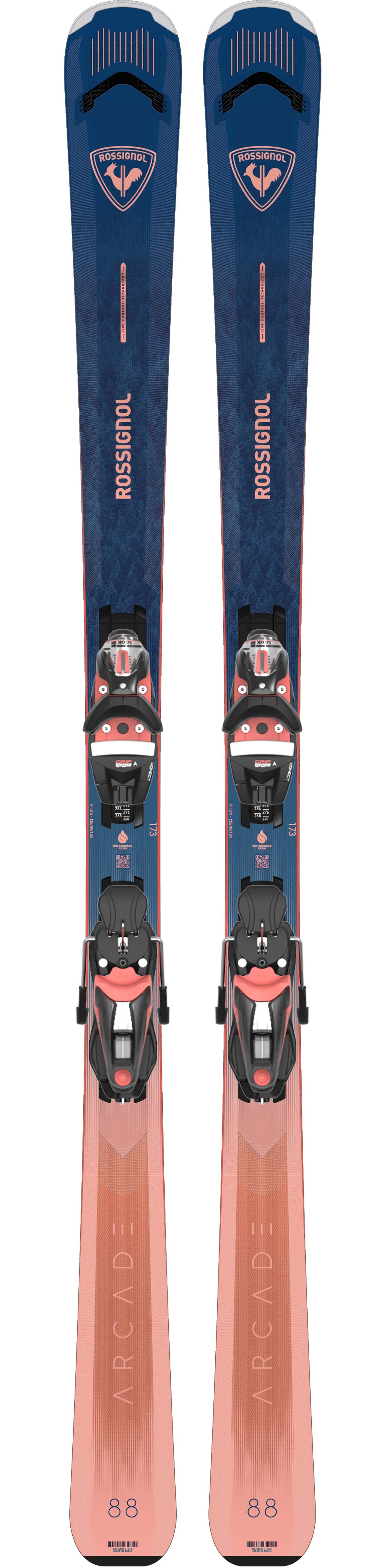 WArcade88_Konect- Blue and coral ski on a white background 
