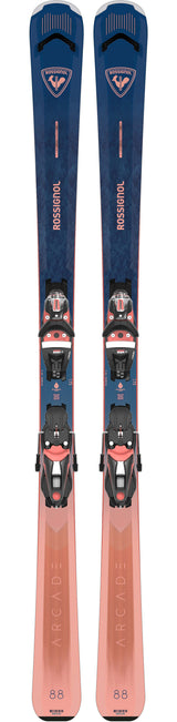 WArcade88_Konect- Blue and coral ski on a white background 