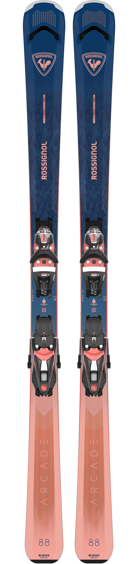 WArcade88_Konect- Blue and coral ski on a white background 