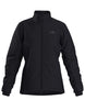WAtomJacket-A black full-zip jacket with a stand-up collar and a small Arc'teryx logo on the left chest, displayed on a clean white background.