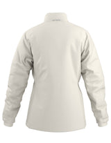 WAtomJacket-A light off-white Arc'teryx zip-up jacket with a stand-up collar, shown against a plain white background.