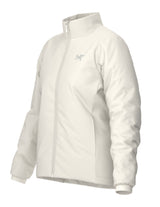 WAtomJacket-A light off-white Arc'teryx zip-up jacket with a stand-up collar, shown against a plain white background.