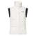 WAutumnRCVest-White puffer vest with black sleeves on a white background