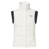 WAutumnRCVest-White puffer vest with black sleeves on a white background