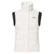 WAutumnRCVest-White puffer vest with black sleeves on a white background