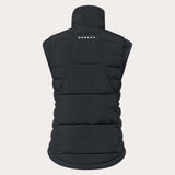 WAutumnRCVest-Black puffer vest with 'Oakley' branding on a light gray background