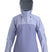 WBetaARJacket-A women's hooded technical jacket in a two-tone light purple and pale blue colorway, featuring a full-front zipper, zippered hand pockets, and a subtle Arc'teryx logo on the left chest.