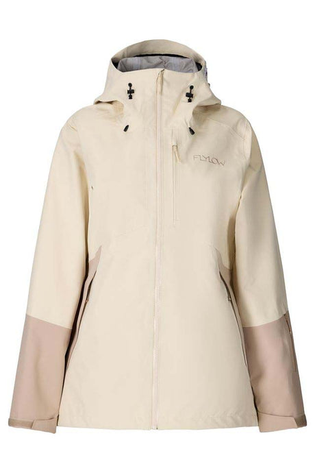 WBillieJacket-Beige and brown jacket with a hood on a white background