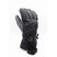 WBlazeGlove-A single black insulated winter glove with a wrist strap and buckle, shown from the back on a white background.