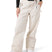 WBleekerPant- Woman wearing cream snow pants with black belt on a white background
