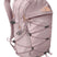 WBorealisLuxe- Pink backpack with rose gold zippers with three pockets on white background
