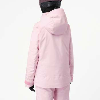 WBrilliant2.0InsulatedJacket-Pink jacket with a hood on a white background