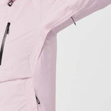 WBrilliant2.0InsulatedJacket-Close-up of a light pink jacket with zippers on a white background