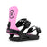 WCL-4- Black and pink snowboard bindings on a white background