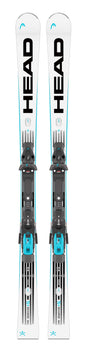 WCRebelse-SLTeamKidsSki- White, black, and blue 'Head' ski on a white background