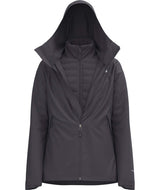 WCartoMonoTriclimateHoodedJacket- Dark Grey Jacket with hood and inner jacket on a white background