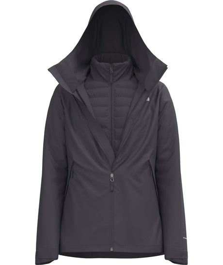 WCartoMonoTriclimateHoodedJacket- Dark Grey Jacket with hood and inner jacket on a white background