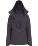 WCartoMonoTriclimateHoodedJacket- Dark Grey Jacket with hood and inner jacket on a white background