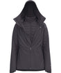 WCartoMonoTriclimateHoodedJacket- Dark Grey Jacket with hood and inner jacket on a white background
